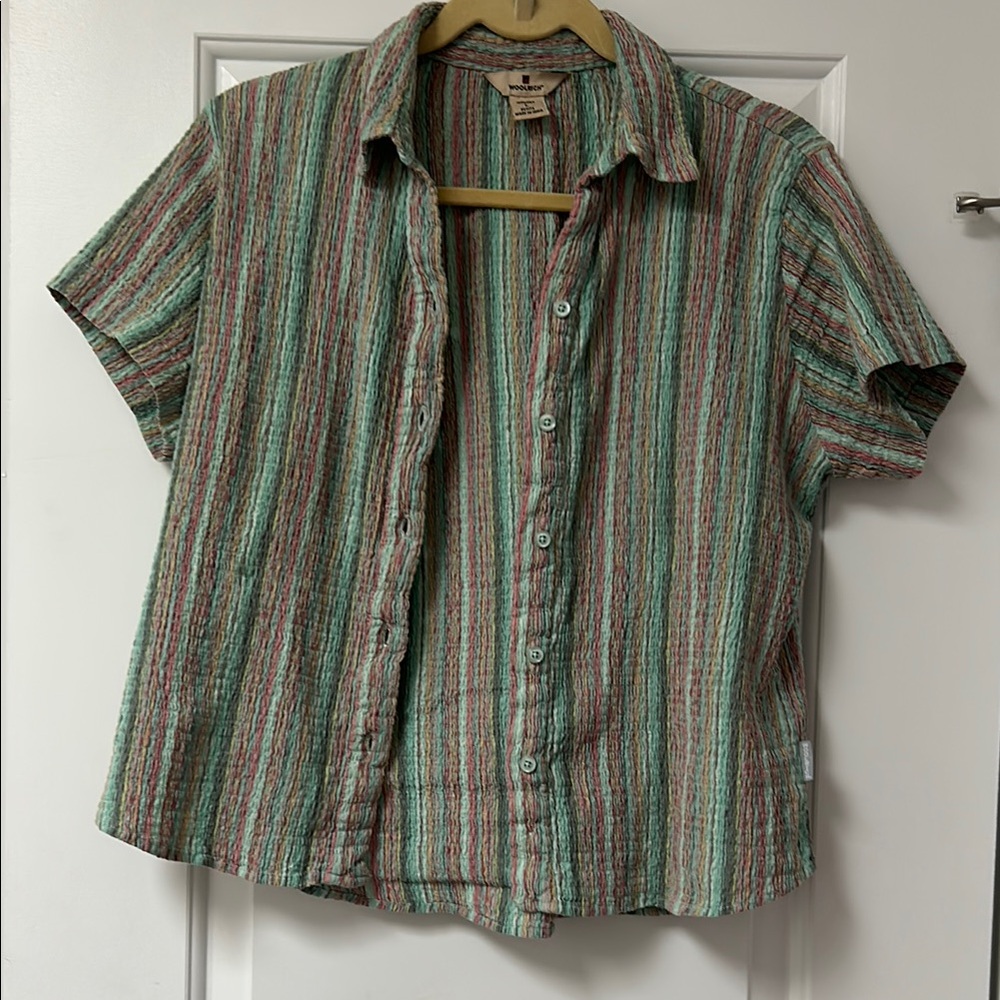 Vintage woolrich  seersucker striped shirt